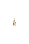 CHARM DE ALEACION DE METALES BAÑADO EN ORO DE 18 K CON FORMA DE LETRA R CON ARGOLLA Charm