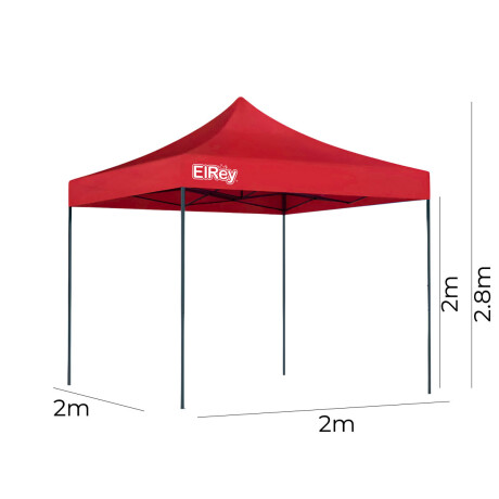 Gazebo 2x2mt Toldo Carpa Uv30 Impermeable Resistente Rojo