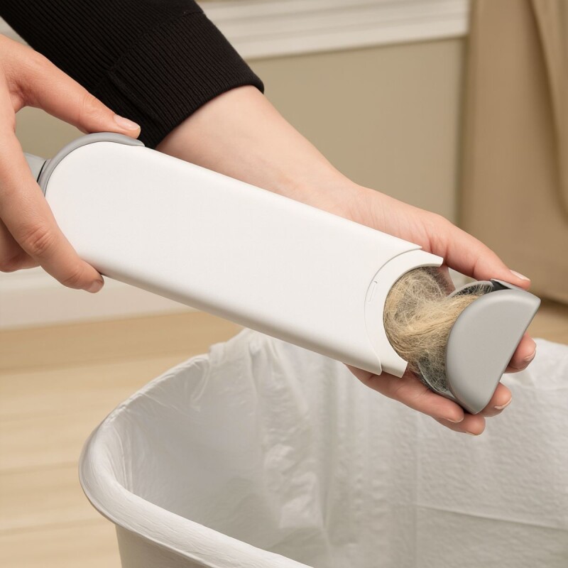 Cepillo Quita Pelos Mascotas Autolimpiante Reutilizable Blanco Con Gris Cepillo Quita Pelos Mascotas Autolimpiante Reutilizable Blanco Con Gris