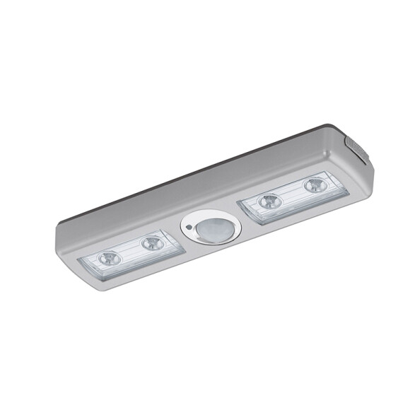 Aplique techo rect. LED plateado 1,5V 3000K sensor EG3434