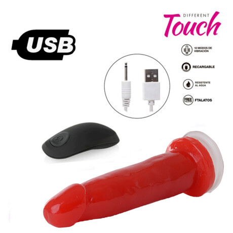 Vibrador A Control Remoto Carga USB Normal Rojo