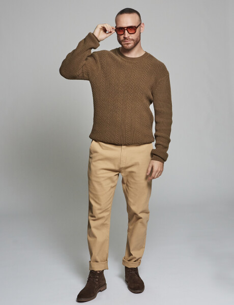 Pantalon chino beige
