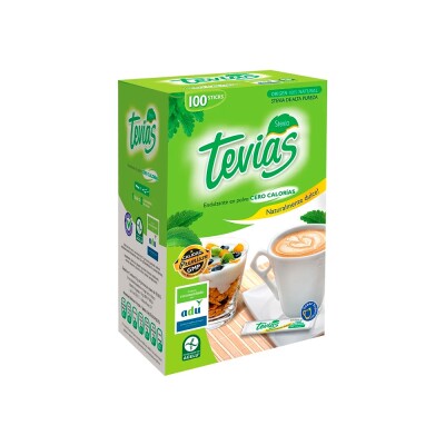 Edulcorante con Stevia 100 Bastones Tevias Tevias Bastones X100