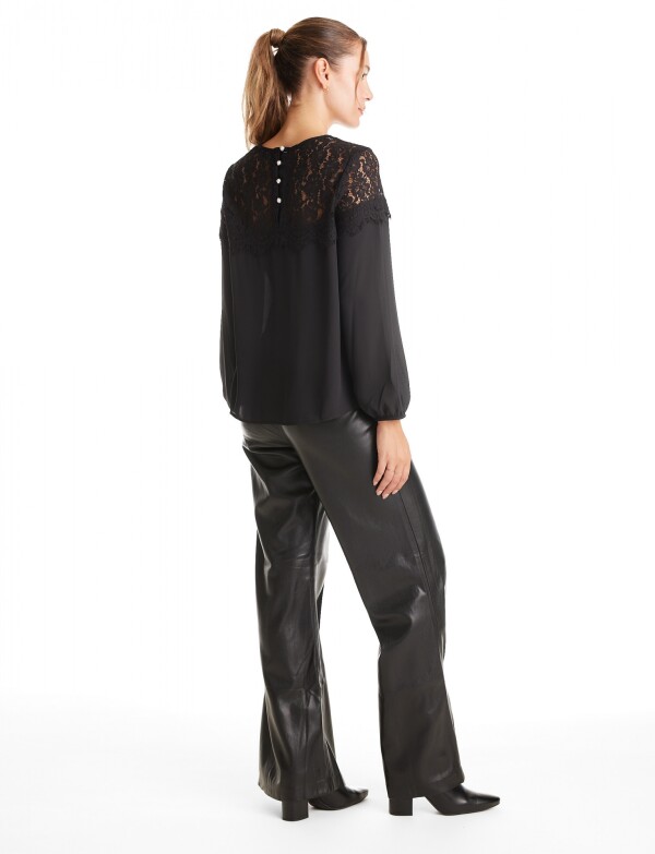Blusa Gasa & Encaje NEGRO