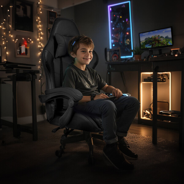 Silla Gamer Ergonomica Escritorio Reclinable Soporta 200kg Negro GAM003 Silla Gamer Ergonomica Escritorio Reclinable Soporta 200kg Negro GAM003