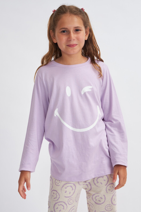 Set pijama largo estampado Lila