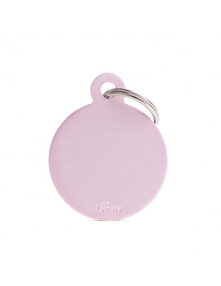 CHAPA PARA COLLAR MY FAMILY CÍRCULO GRANDE ROSADO 