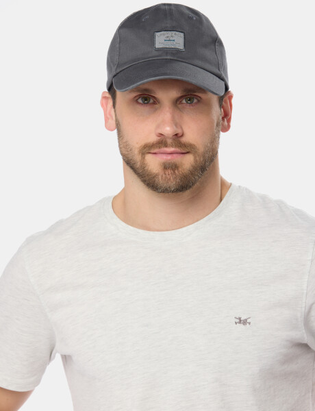 GORRO VISERA DE LONA CON PARCHE Gris