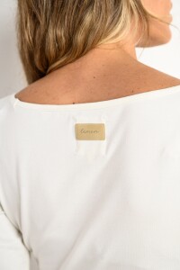 Remera Cuello Bote M/l Alg Elastano Crudo