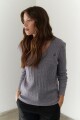 BUZO ESCOTE V L GRIS