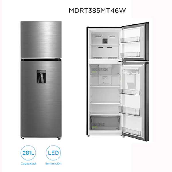 REFRIGERADOR MIDEA MDRT385MTR46W Disp.Inox 266 L -Frío Seco Sin color