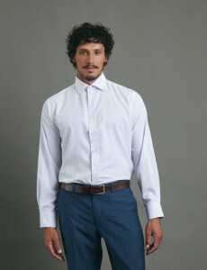 012679 CAMISA HARRINGTON LABEL Blanco/azul
