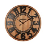 RELOJ DE PARED MADERA 68X68X4.3 CM NUMEROS NEGROS RELOJ DE PARED MADERA 68X68X4.3 CM NUMEROS NEGROS