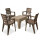 Juego Jardín Patio Rattan 4 Sillas + Mesa UV Turca Capuccino
