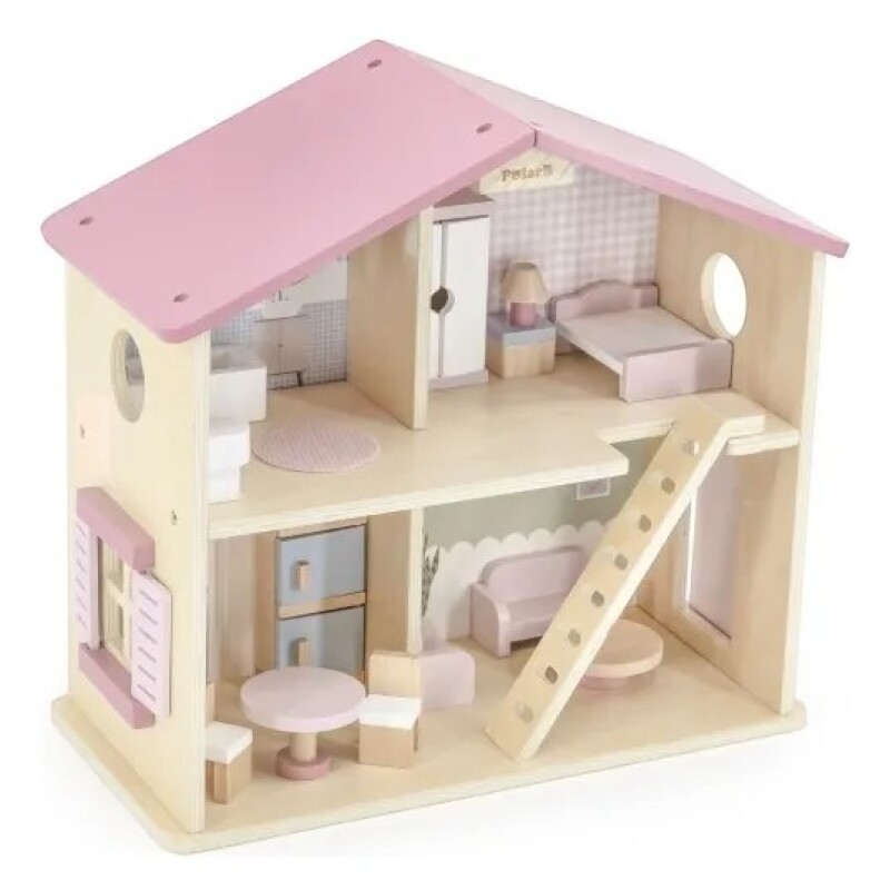 Casita de Muñecas Madera Rosa Polar B Casita de Muñecas Madera Rosa Polar B