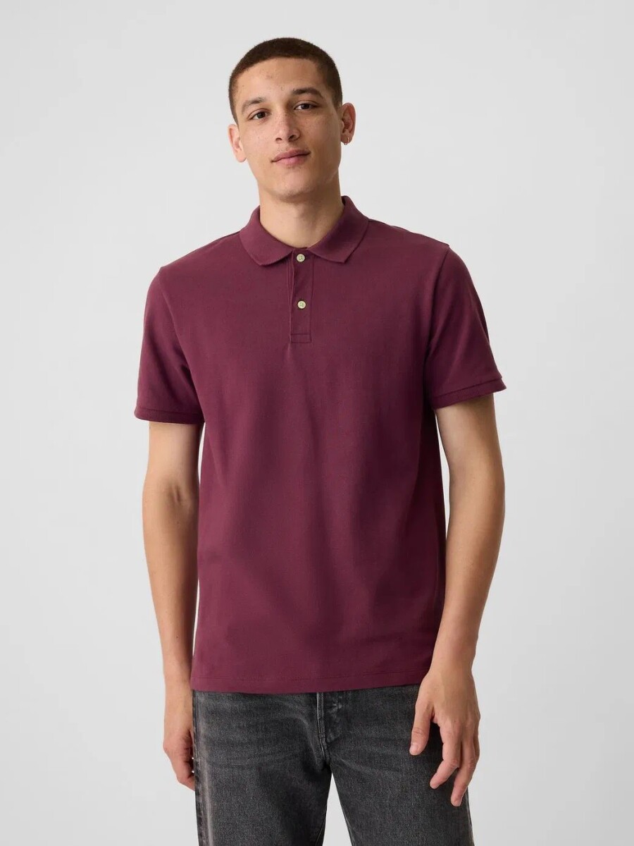 Remera Tipo Polo Hombre - Tuscan Red 