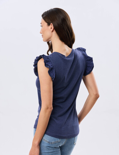 REMERA LISA DE ALGODÓN Azul