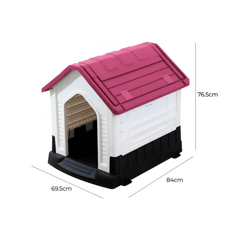 Casa Cucha Mascota Perro L 76x84x69 Resistente + Accesorio Rojo
