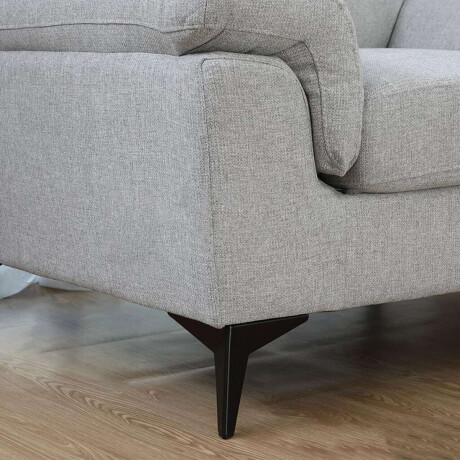 Sillon 3 Cuerpos Tela y Madera Natural Living Lamona Gris Claro