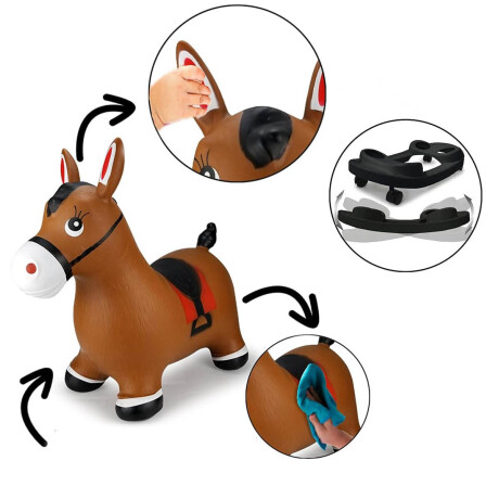 Unicornio Burrito Saltarín Inflable Juguete Sonido Marrón