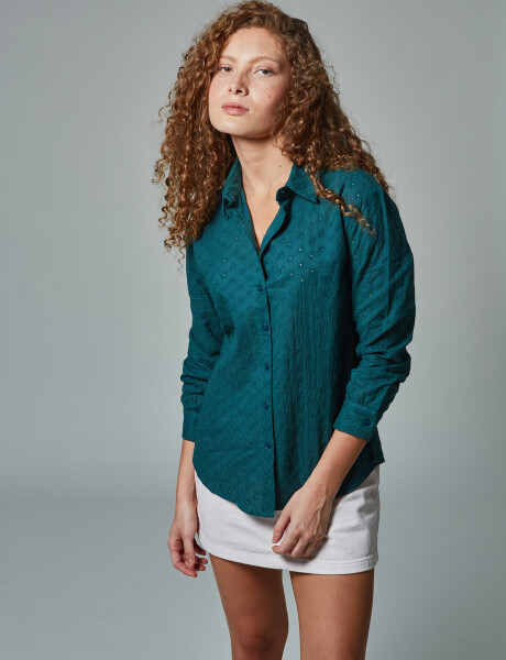 Camisa broderie verde