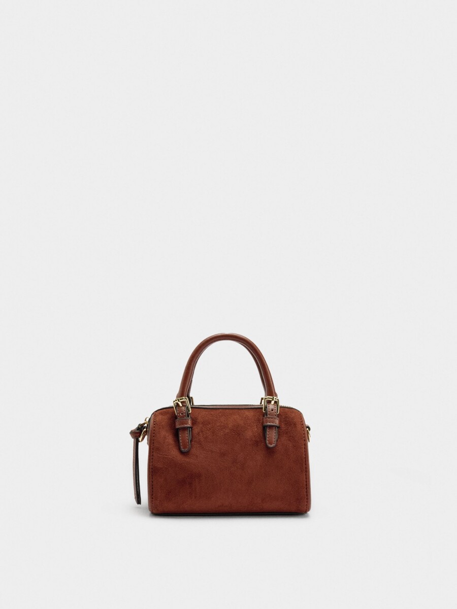 Bolso Bowling Efecto Piel S canela