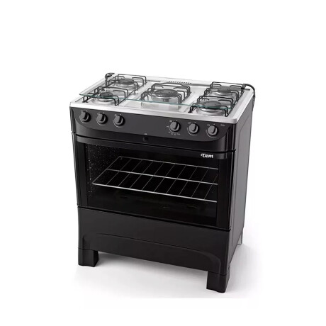 Cocina a Gas 5 Hornallas Negra Tem Mastercook
