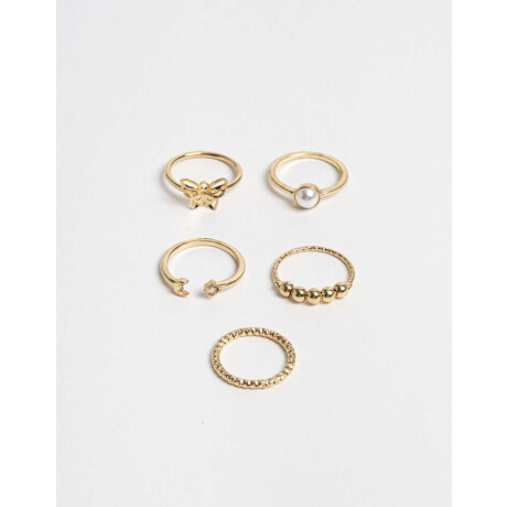 Anillos Sets De Metal Dorado