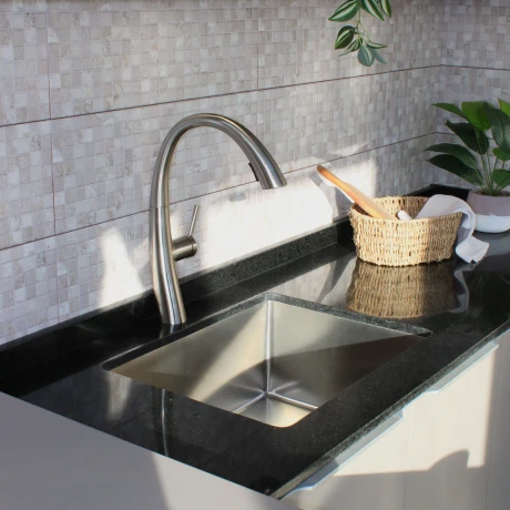 Monocomando De Cocina En Brush Nickel 35Mm Con Extensible 000