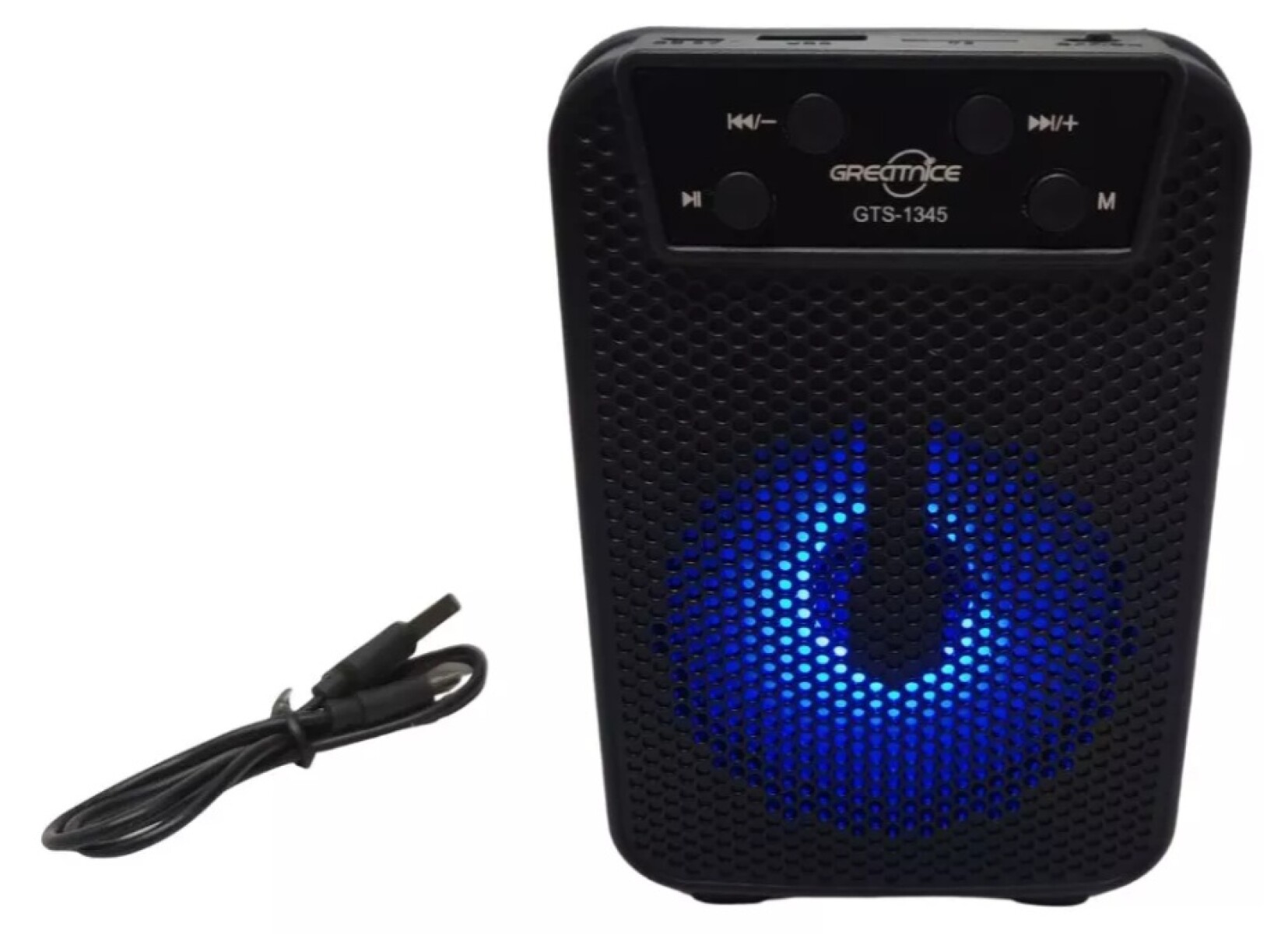 Parlante Bluetooth Recargable Con Luz Led De Colores - Negro 