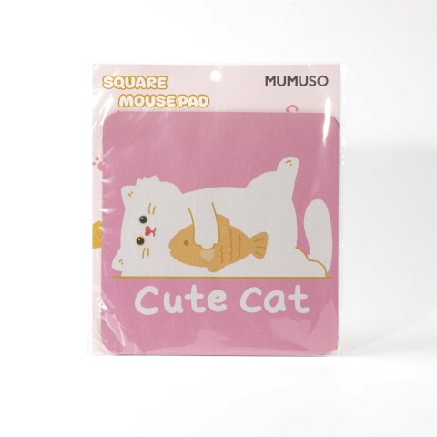 ALFOMBRILLA PARA MOUSE CON DISEÑO DE GATO ADORABLE – BLANCA CUADRADA ALFOMBRILLA PARA MOUSE CON DISEÑO DE GATO ADORABLE – BLANCA CUADRADA