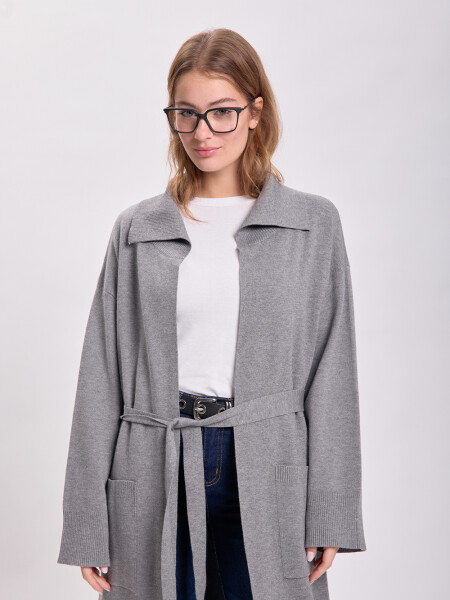 Cardigan punto Gris