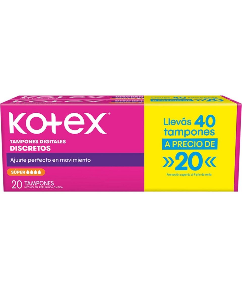 Kotex Tampones Super 40 Unidades – Protección y Comodidad 