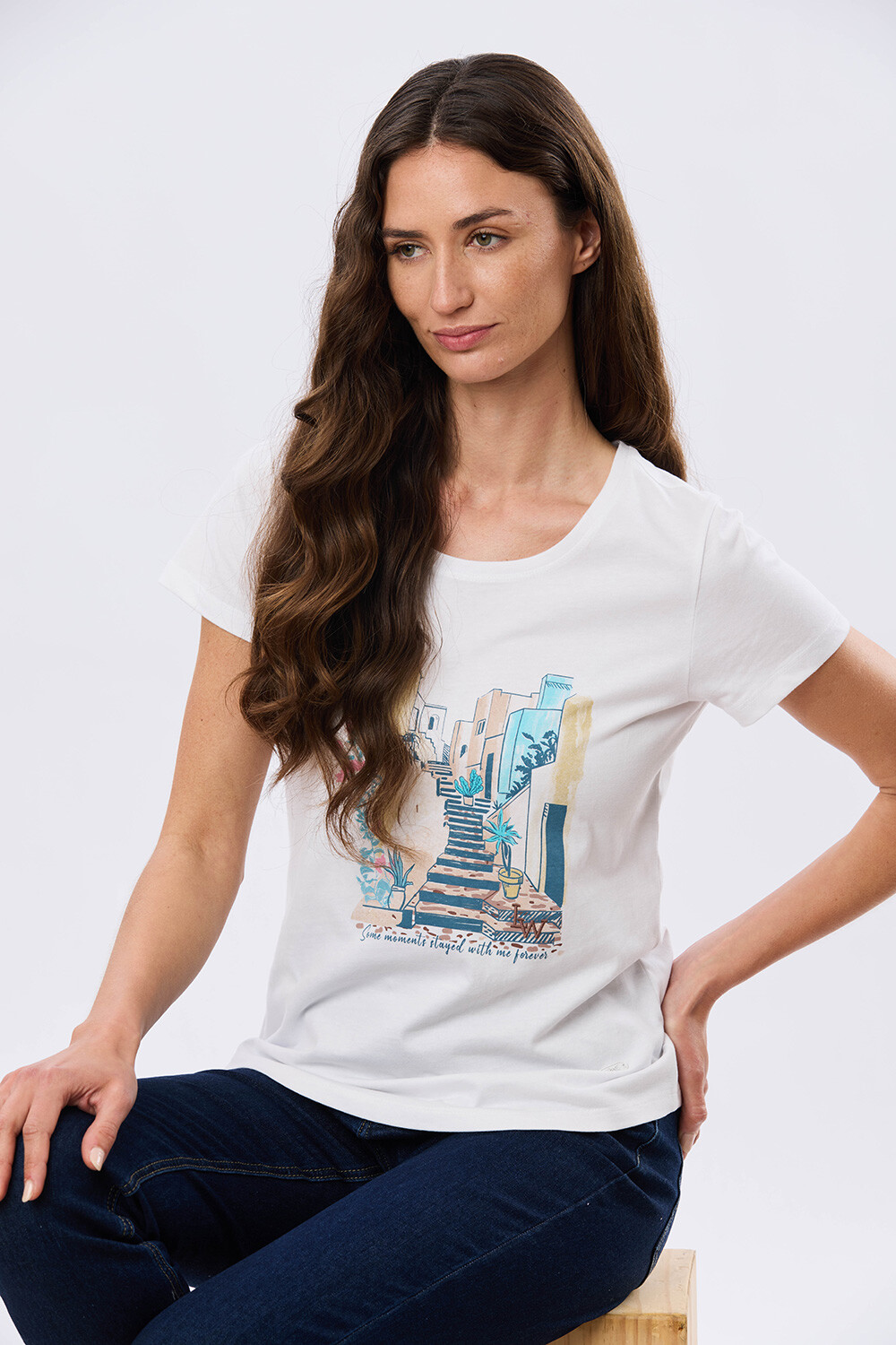 REMERA ESTAMPADA DE ALGODÓN Blanco