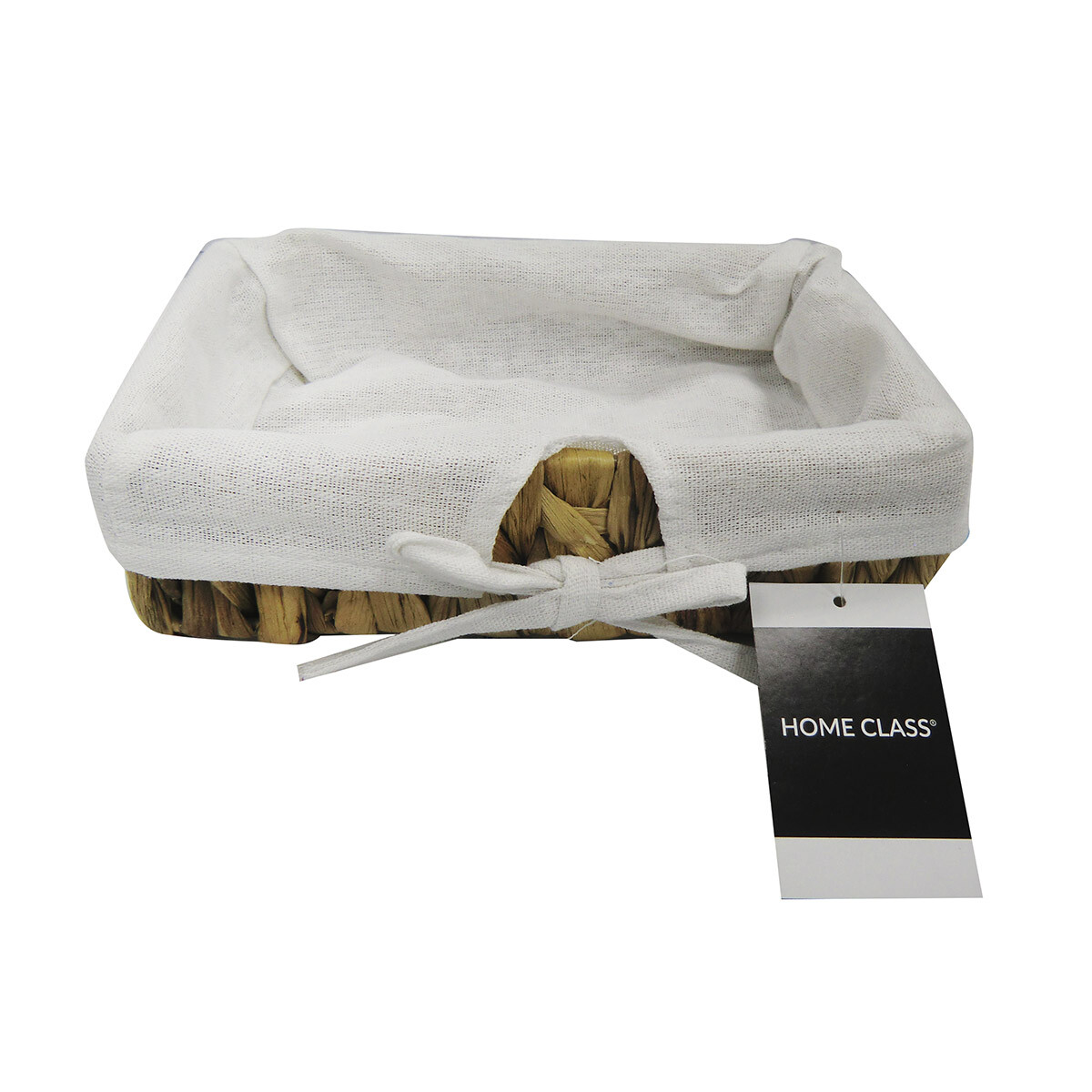 Canasto Rectangular de Mimbre con Tela 22 x 15 x 6 cm 