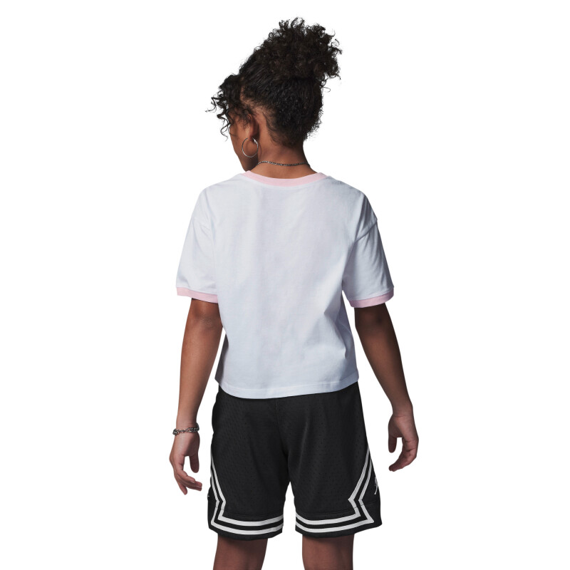 Camiseta Jordan Essentials Ringer Tee de Niña Blanco