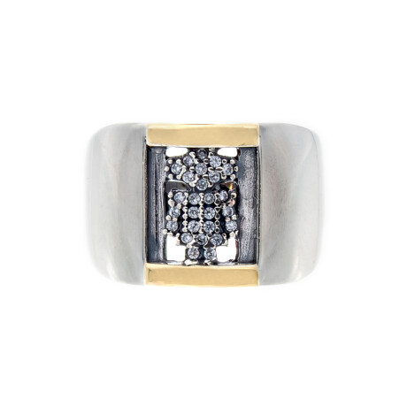Anillo de plata 925 con double en oro 18 ktes y circonias, LINEA KIDS. Anillo de plata 925 con double en oro 18 ktes y circonias, LINEA KIDS.