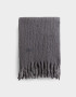 Bufandas Clasico Bufandas Con Flecos Trenzados - Gris Medio