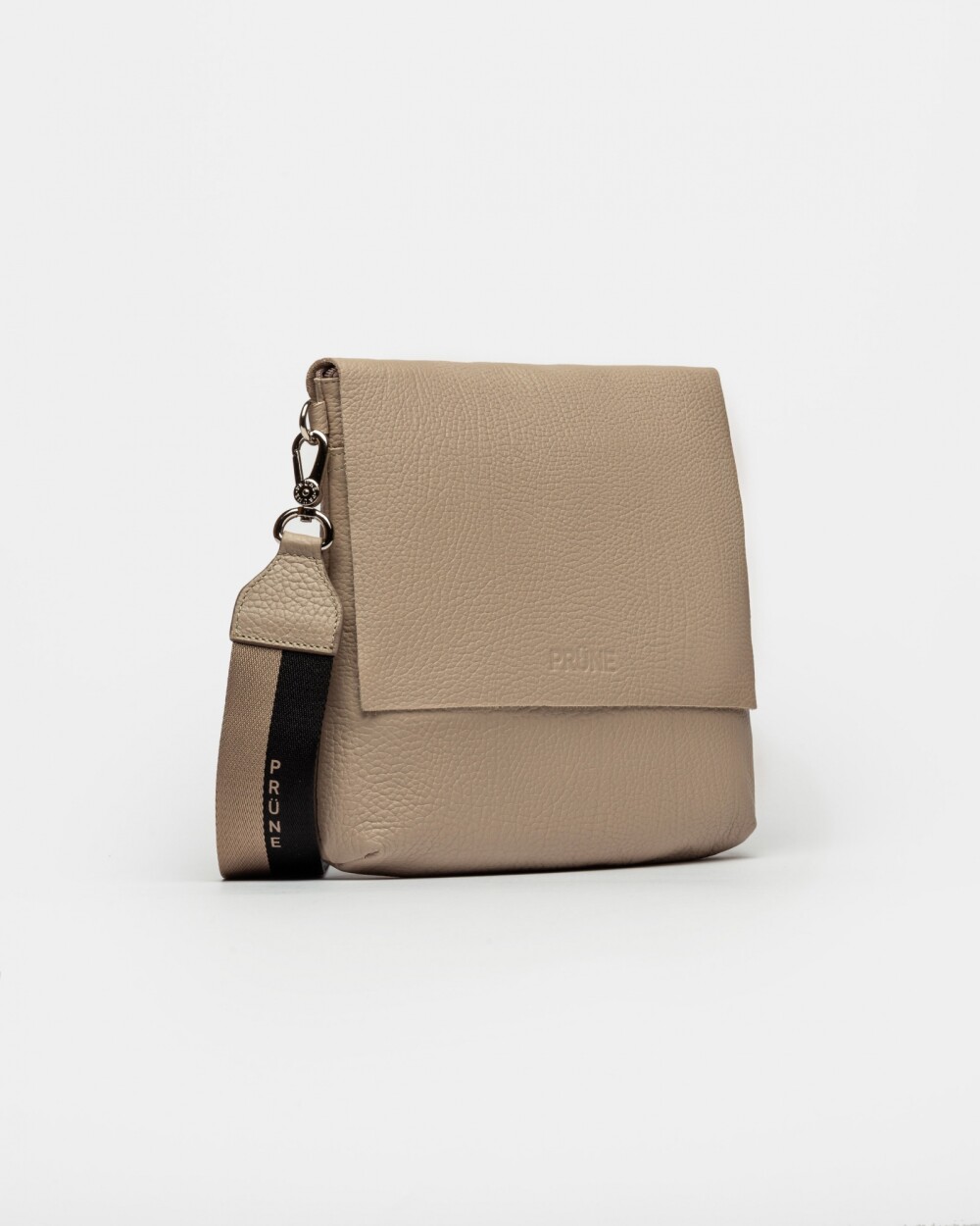 Bandolera Olivia En Cuero Graneado Taupe