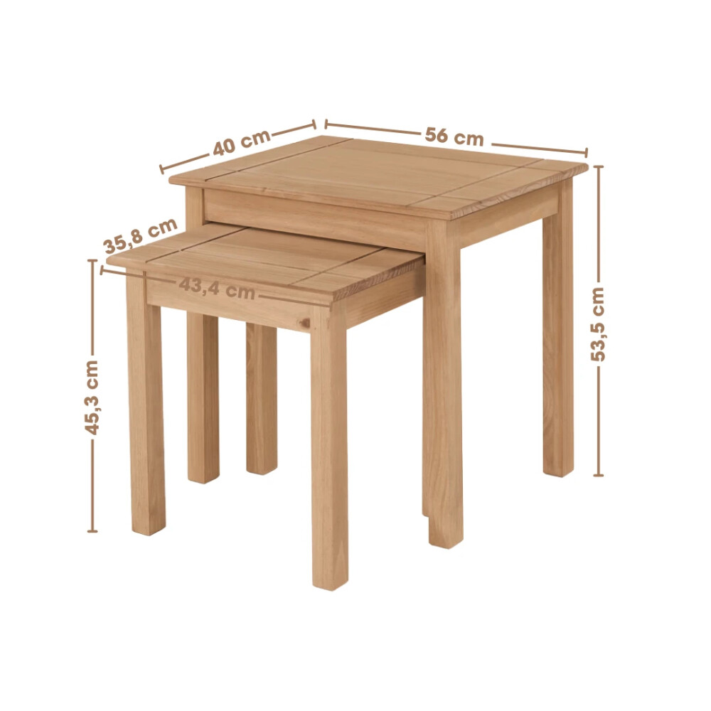 JUEGO DE MESAS AUXILIARES DE APOYO MADERA MACIZA – 2 PIEZAS CON DISEÑO CLÁSICO JUEGO DE MESAS AUXILIARES DE APOYO MADERA MACIZA – 2 PIEZAS CON DISEÑO CLÁSICO