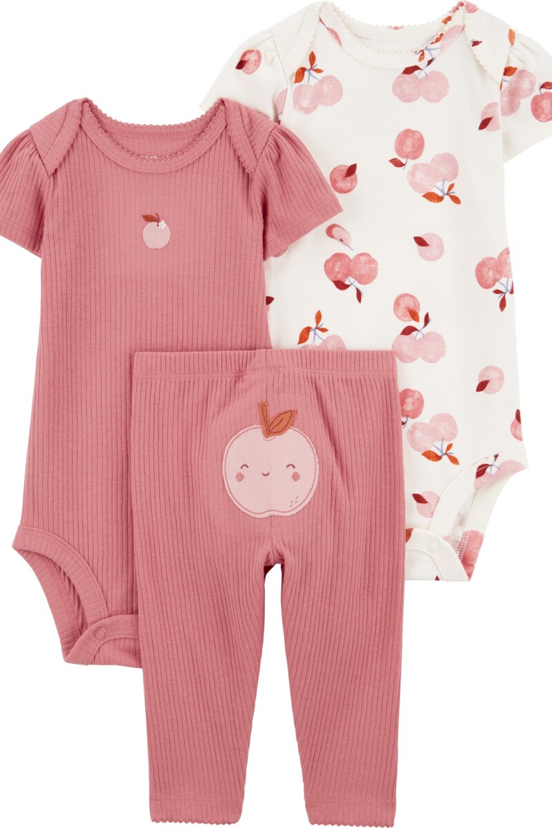 SET 3PC PANT Y 2BODIES MC MANZANAS NIÑA-BB CARTERS COMBINACION 1