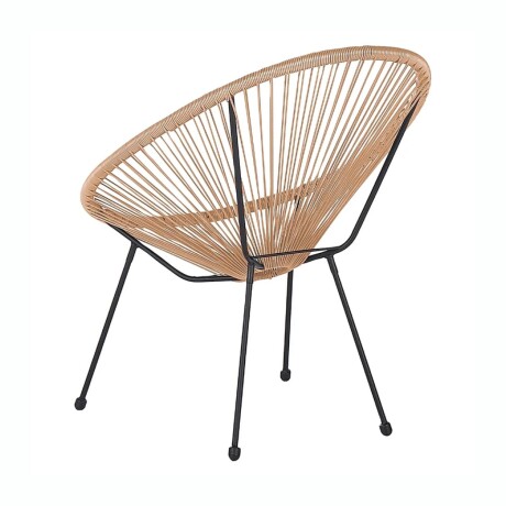 SILLA SIMIL RATTAN SC-093KD Silla Ovalada Símil Rattán RUSTICO SC-093KD Con Estructura de Acero - Beige