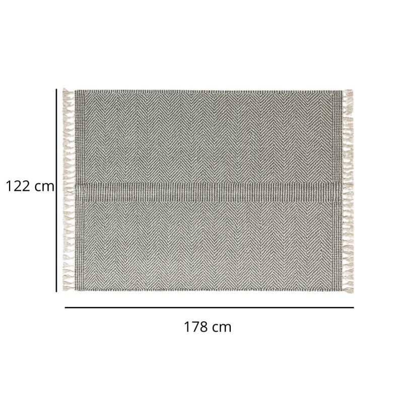 Alfombra 122x178cm AZUL Y NATURAL