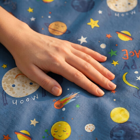 Juego De Sabanas 1 Plaza Toque Algodón Sommier Infantil - Espacial Juego De Sabanas 1 Plaza Toque Algodón Sommier Infantil - Espacial