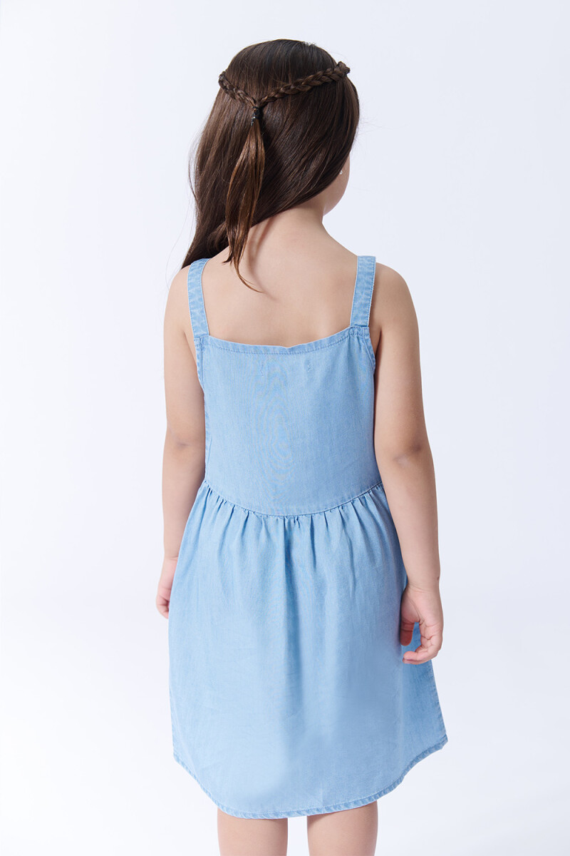 Vestido liocel tirantes Celeste
