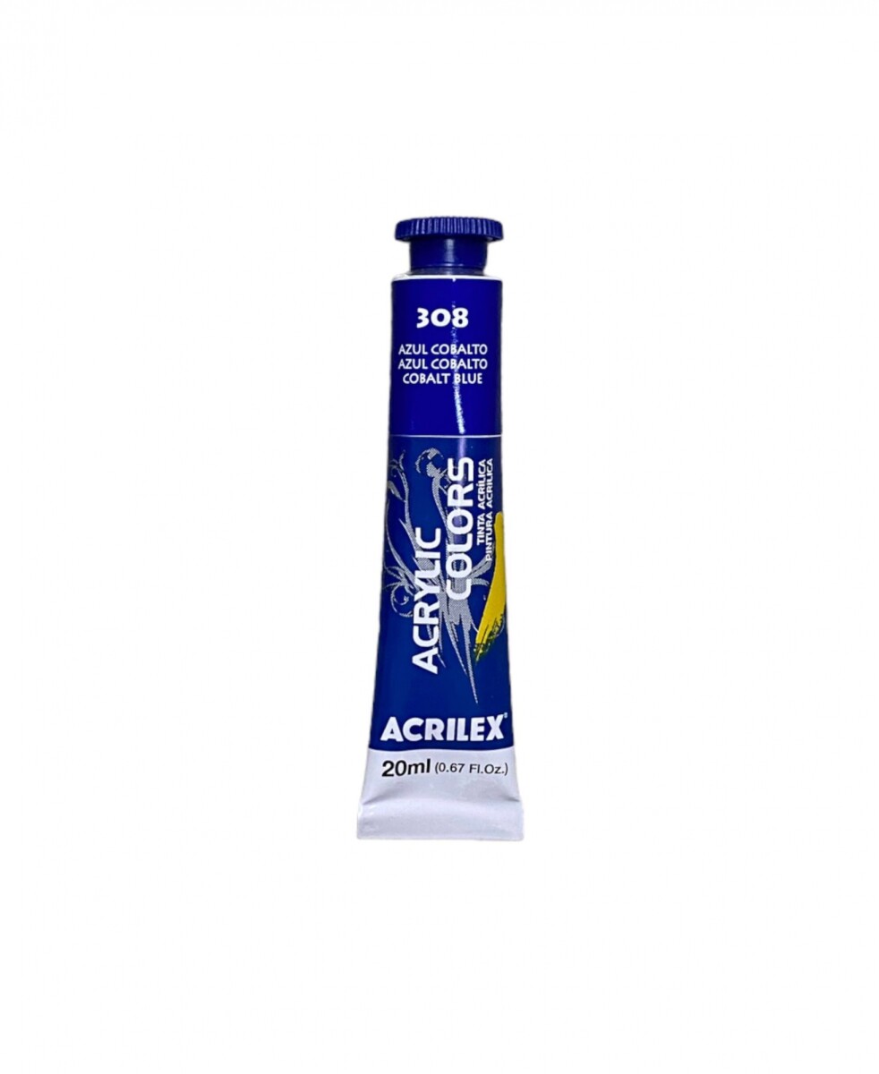 Pintura Acrílica para Lienzo Acrilex 20 ml (Tonos Azules) - 308 Azul Cobalto 