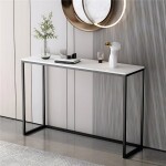 CONSOLA METAL/MARMOL 93x26x77CM BLANCO Y NEGRO CONSOLA METAL/MARMOL 93x26x77CM BLANCO Y NEGRO