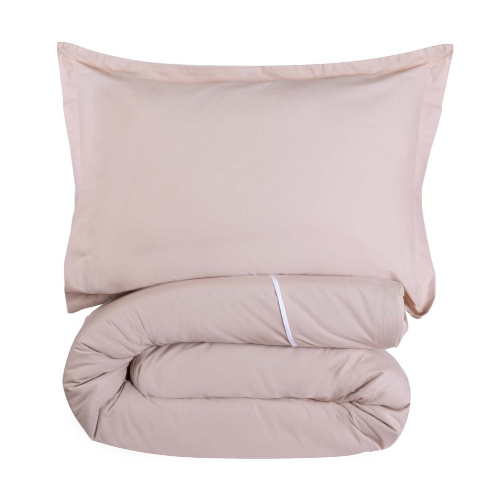 SET FUNDA NÓRDICA 1 PLAZA ALGODON NATURAL-BEIGE COTTON BASIC 180H BEIGE CLARO