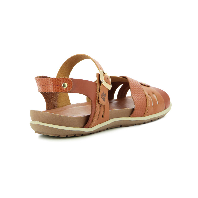 Sandalia Country Mujer Tiras Cruzadas Con Pulsera Damasco-miel