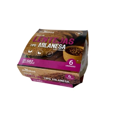 Milanesas De Lentejas Manitos 6 Unidades Milanesa Lentejas Manitos X6
